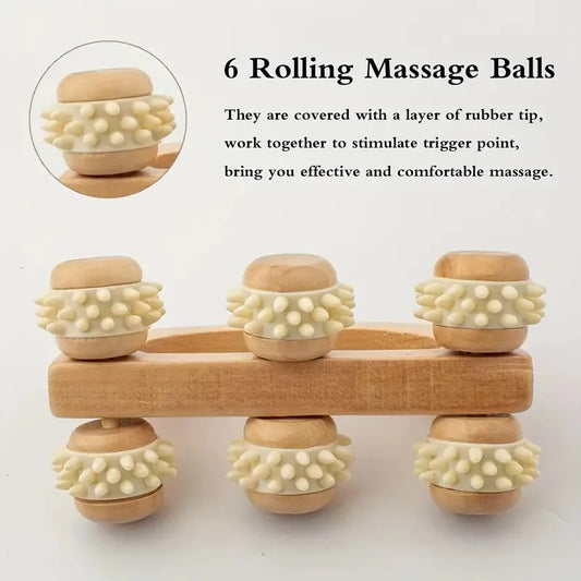 Wood Back Massage Roller